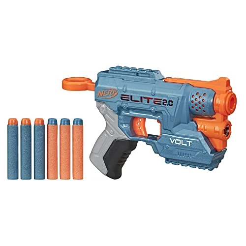 Nerf Elite SD-1 Blaster de 2,0 voltios con 6 Dardos y rieles de Paso, Juguete para Interior y Exterior, Alcance de hasta 27 Metros, Ampliable con Accesorios, para niños a Partir de 8 años