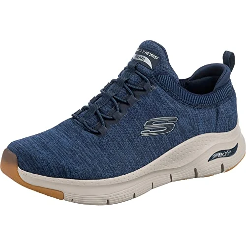 Skechers Arch Fit Waveport - Tenis para Hombre, Ribete de Malla Azul Marino, 39 EU