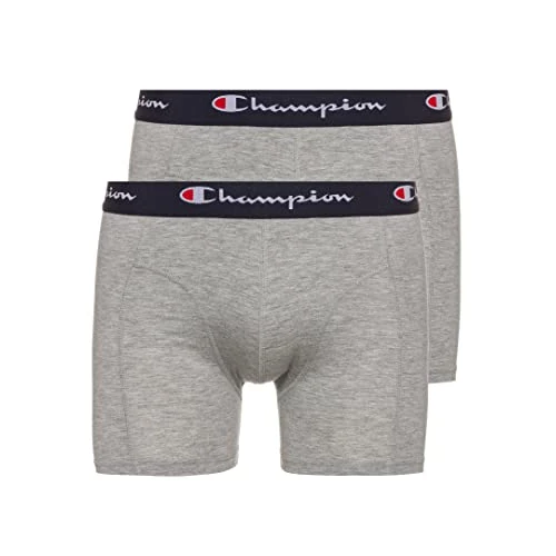 Champion Bokserki męskie, 2 sztuki, U20001 KK001 NBK czarne, jasnoszary melanż, XL