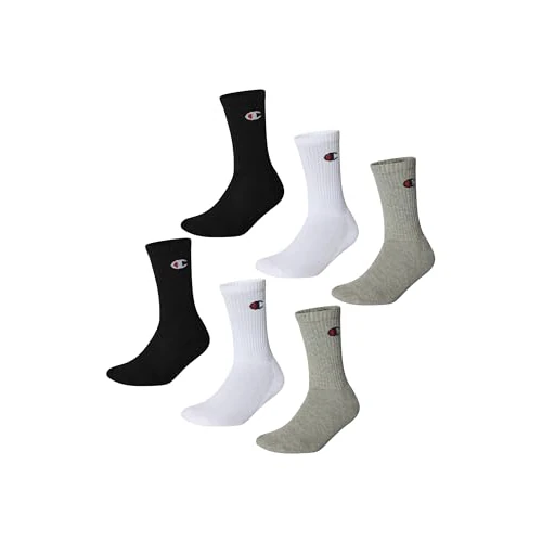 Offre limitée : Champion Mixte Socks Basics 6pk Crew Protège-Bas & Socquettes, Gris/Blanc/Noir, 35-38 EU de 16.00 € à 14.86 € (7% de remise)