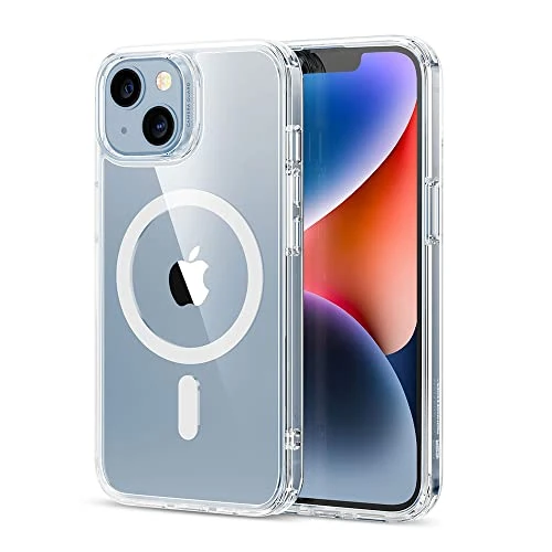 Limited-time offer: ESR for iPhone 14 Case/iPhone 13 Cases, Magnetic Clear Case Compatible with MagSafe, Shockproof Military-Grade Protection, Classic Hybrid Magnetic Case for iPhone 14/13, Clear from 11.99 GBP to 8.15 GBP (save 32%)