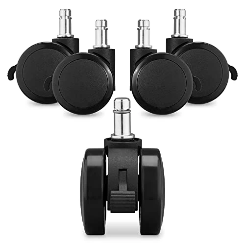 Oferta limitada: kwmobile Ruedas para Silla de Oficina de 10 MM - 5X Rueda con Freno de Ø 50 MM de - Ruedas giratorias de Repuesto con Palanca para frenar - En Negro de 18.69 € a 9.69 € (ahorro 48%)