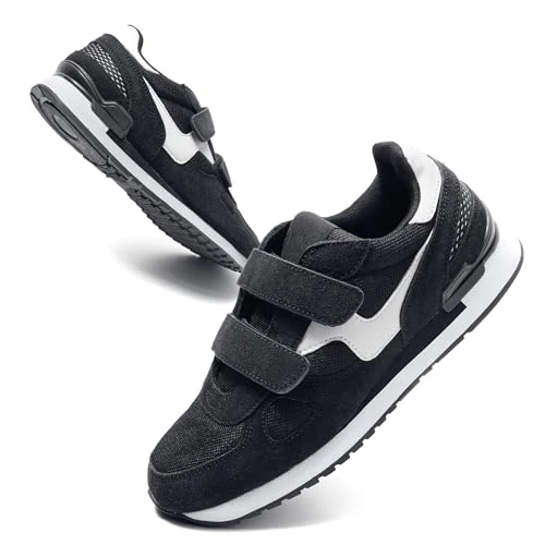 Offerta a tempo: JOMIX Scarpe Donna a Strappo Sneakers Casual Sportive per Ginnastica Tennis Fitness Camminata Passeggio SD8138 (Nero Bianco, 36) - 41% da 34.95 € a 20.50 €