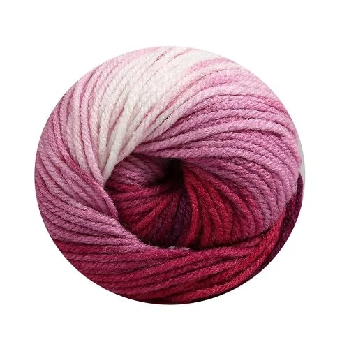 1 x 100 g Wollbiene 100 gramos de lana batik con degradado de color multicolor, hilo de ganchillo (5300 g, color blanco baya)