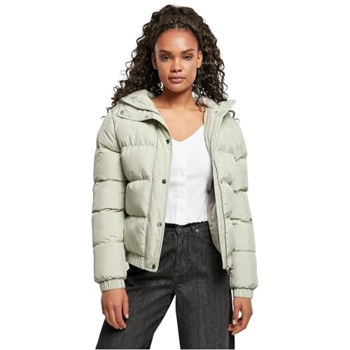 Offerta a tempo: Urban Classics Giacca da donna con cappuccio, Giacca, Beige (Soft Salvia), S - 55% da 69.90 € a 31.49 €