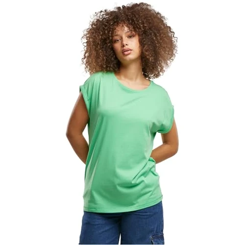 Offerta a tempo: URBAN CLASSICS t-shirt da Donna con Manica Arrotolata, Maglietta a Maniche Corte da Donna in Cotone, Tee Shirt con Scollo Rotondo e Spalle Arrotondate, Colore: Rosso Ciliegia, Taglia: XXL - 4% da 9.90 € a 9.49 €