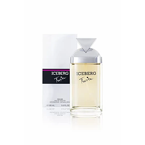 ICEBERG Twice Woman – Eau de Toilette 100 ml, Profumo da Donna Radioso dalle Note Floreali e Acquatiche, Elegante Flacone in Vetro Trasparente, Design Art Deco