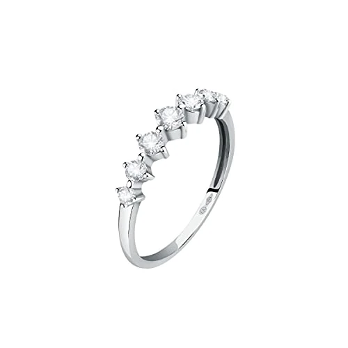 Offerta a tempo: BLUESPIRIT Anello Donna in Oro Bianco 375, Zirconi, Collezione B-Classic, Idee Regalo - P.77J5030005 - 20% da 229.00 € a 183.20 €
