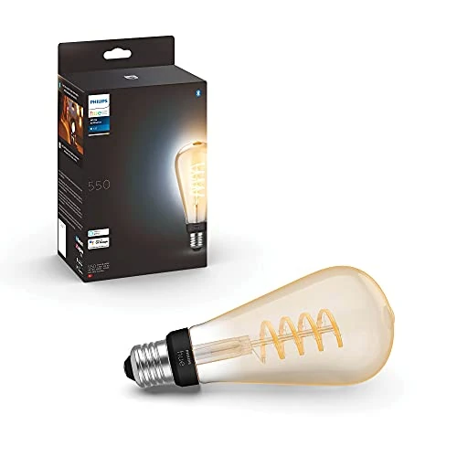 Begrenztes Angebot: Philips Hue White Ambiance E27 Filament Große Edison (550 lm), dimmbare LED Lampe für das Hue Lichtsystem mit warm- bis kühlweißem Licht, smarte Lichtsteuerung über Sprache und App, 1er Pack von 43.00 EUR auf 43.00 EUR (Rabatt 0%)