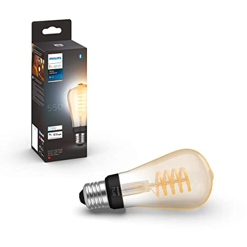 Limited-time offer: Philips Hue White Ambiance Filament ST64 Smart Light Bulb [E27 Edison Screw] with Bluetooth. Works with Alexa, Google Assistant and Apple Homekit from 39.99 GBP to 31.99 GBP (save 20%)