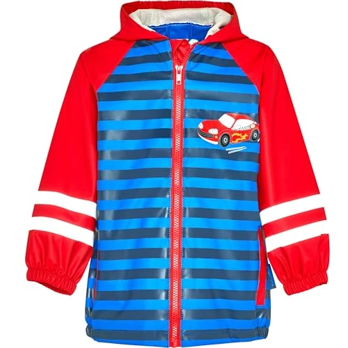 Limitiertes Angebot: Playshoes Regenjacke Unisex Kinder Wind- und wasserdicht Regenmantel Regenbekleidung, Rennwagen, 80 von 16.24 EUR auf 16.24 EUR (Spare 0%)