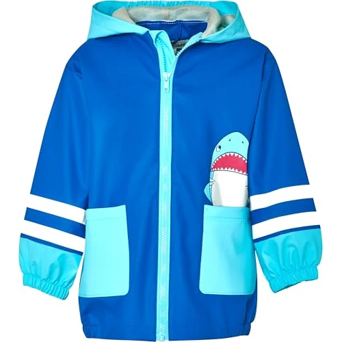 Playshoes Regenjacke Hai Abrigo para Lluvia, Azul, 104 Unisex niños