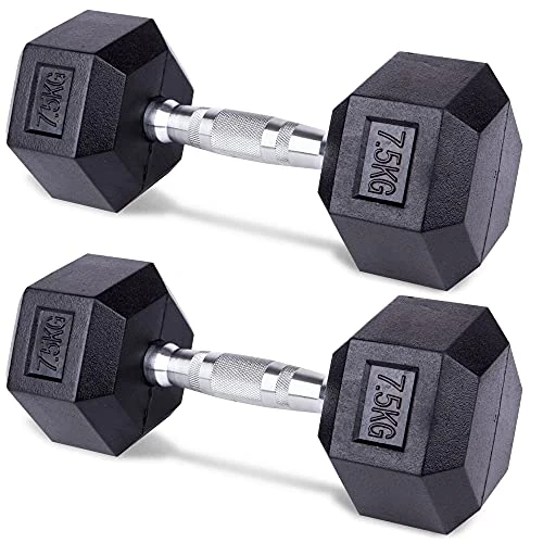 Offerta a tempo: unycos - Coppia di Manubri Esagonali Gommati, 7,5 kg - 0.00% da 44.70 € a 44.70 €