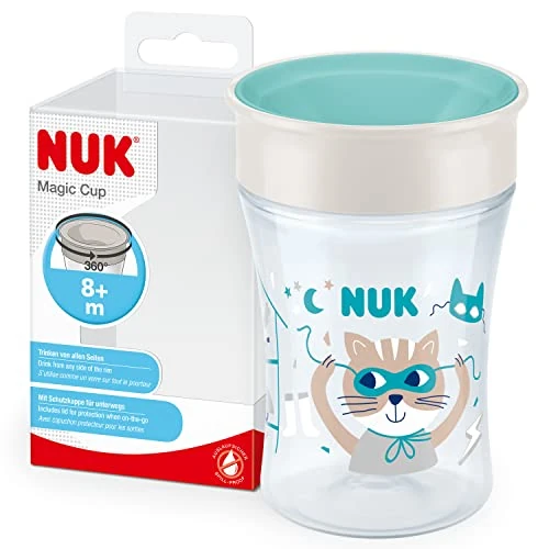 Offerta a tempo: NUK Magic Cup bicchiere antigoccia | Bordo anti-rovesciamento a 360° | 8+ mesi | Senza BPA | 230 ml | Turchese - 24% da 11.99 € a 9.09 €