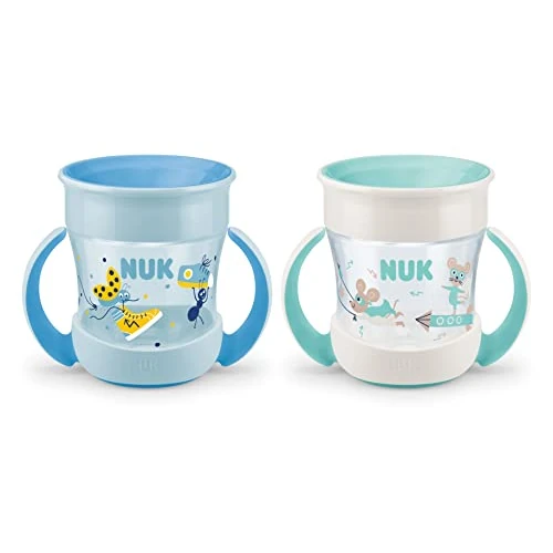 Oferta limitada: NUK Mini Magic Cup taza para sorber | Borde a prueba de derrames de 360° | +6 meses | Asas para facilitar la sujeción | Sin BPA | 160 ml | 2 unidades | Azul y turquesa de 20.99 EUR a 17.21 EUR (ahorro 18%)