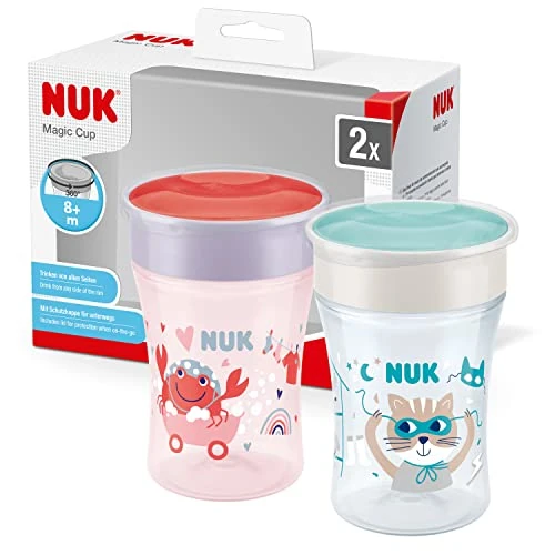 Offre limitee: NUK Tasse d’Apprentissage Magic Cup | Bordure 360° antifuites | 8+ mois | sans BPA | 230 ml | crabe (rouge) | 2 unités de 20.99 EUR a 18.92 EUR (economie 10%)
