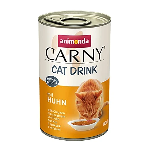 animonda Carny Drink Katzensnack Drink mit Huhn (24 x 140ml), Katzensuppe, Katzensnack ohne Milch, Getreide ohne Zucker
