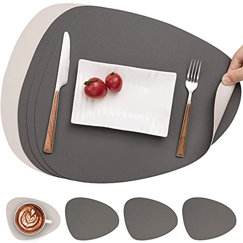 Offerta a tempo: Myir JUN Tovagliette in Pelle e Sottobicchieri Tovagliette Americane - 0.00% da 21.99 € a 21.99 €