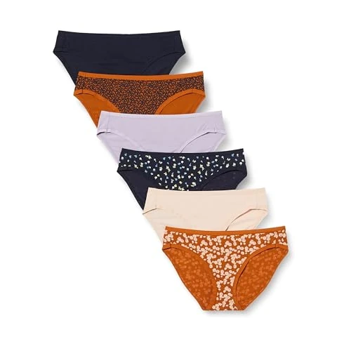 Tijdelijke aanbieding: Amazon Essentials Women's Katoenen onderbroek in bikinimodel (verkrijgbaar in grote maten), Pack of 6, Bloemig/Print met bloemblaadjes/Veelkleurig, 44 van 17.99 € naar 17.99 € (0.00% korting)