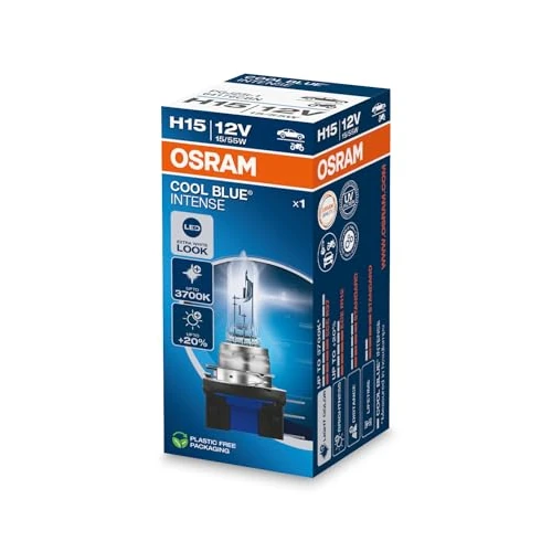 Offerta a tempo: OSRAM COOL BLUE INTENSE H15, +20% luminosa, fino a 3700K, lampada alogena, look LED, astuccio (1 lampada) - 0.00% da 28.72 € a 28.72 €
