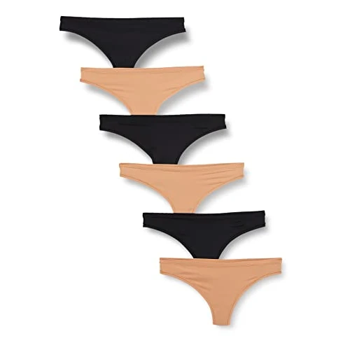 Limited-time offer: Amazon Essentials Women's Breathable Microfibre Seamless Panties (Available in Plus Size), Pack of 6, Black/Washed Bronze, X-Large from $13.70 to $11.64 (save 15%)