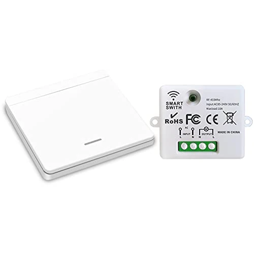 Offre limitée : DieseRC Interrupteur d'éclairage sans fil, interrupteur de sécurité de l'émetteur RF et contrôleur de récepteur 10A, installation facile pour lampe jusqu'à 1500W de 19.99 € à 19.99 € (0.00% de remise)
