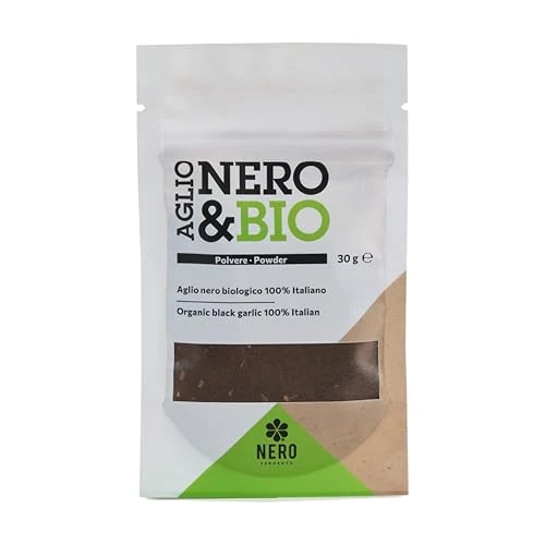 Offre limitée : NERO FERMENTO NB Poudre d'Ail Noir Produite avec de l'Ail Noir Biologique. 30 gr, Made in Italy, Sans Conservateur, Antioxydant, Arôme Alimentaire pour tous les Plats, Desserts, Cocktails de 9.45 € à 9.45 € (0.00% de remise)