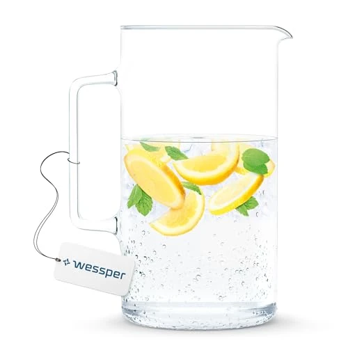 Offre limitée : Wessper Carafe en Verre 3 L, Pichet en Verre Borosilicate pour Boissons Chaudes et Froides, Jus, Thé, Lait, Café, Vin de 23.99 € à 23.99 € (0.00% de remise)
