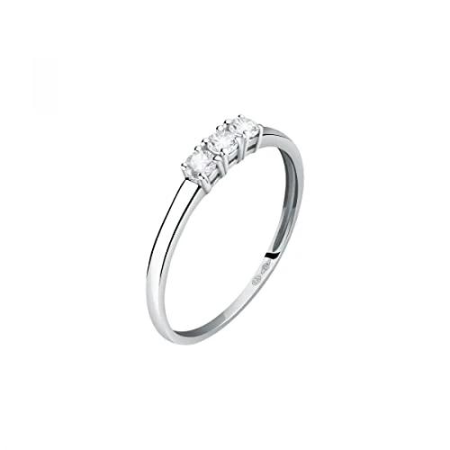 Offerta a tempo: Bluespirit Anello Donna in Oro Bianco 375, Zirconi, Collezione B-Classic, Idee Regalo - P.77J5030004 — 20% da 159,00 € a 127,20 €