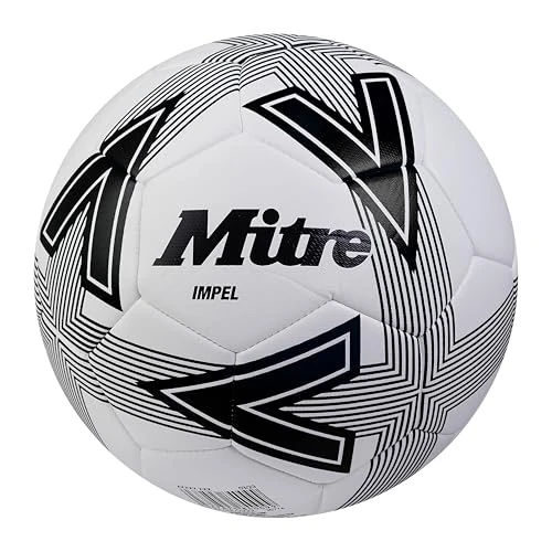 Mitre Impel L30P Football, Highly Durable, Shape Retention, White/Black, 5
