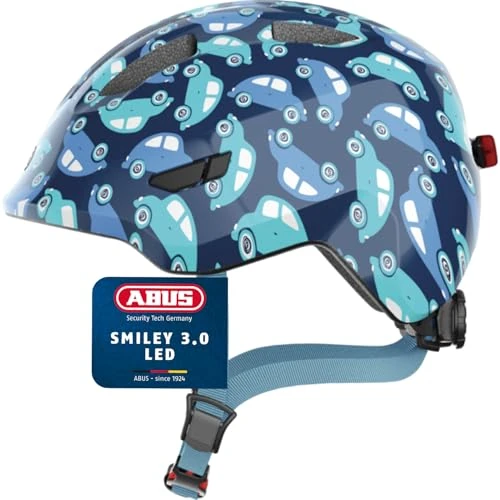 Offerta a tempo: ABUS casco per bambini Smiley 3.0 LED - casco da bici con luce - vestibilità profonda e spazio per il codino - per bambine e bambini - 41% da 49.95 € a 29.47 €