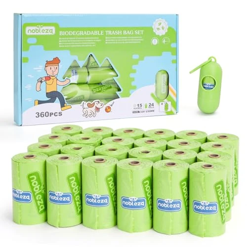 Offerta a tempo: Nobleza Sacchetti per Cacca con Porta Sacchetti, 360 Unità Adatti per Uscire di Casa, Bustine Forti e Prova di Perdite - 38% da 19.99 € a 12.37 €