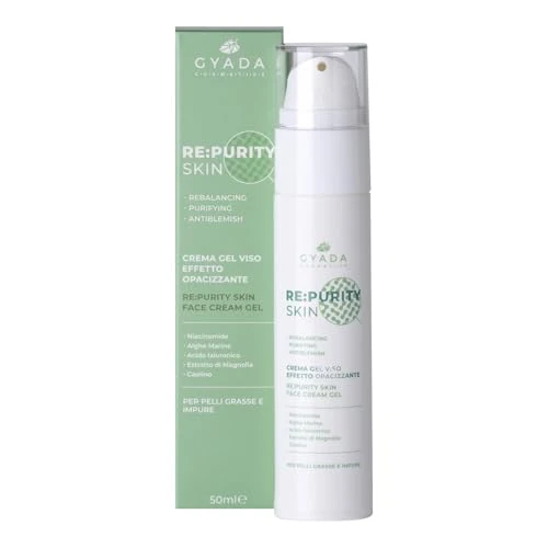 Zeitlich begrenztes Angebot: GYADA COSMETICS, Re:Purityskin Gesichtscreme, Mattierende Wirkung, leichte feuchtigkeitsspendende Flüssigkeit, für fettige, unreine, gemischte Haut, Aknische, Grundierung, mit Hyaluronsäure, 50 ml von 12.83 € auf 12.83 € (0.00