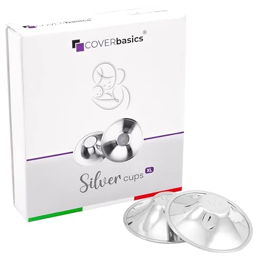 Offre limitée : COVERbasics Coupelle Argent Allaitement (SilverCups) Coque d’Allaitement en Argent pour Protection des Mamelons - Dispositif Médical testé dermatologiquement (XL) de 29.70 EUR à 29.70 EUR (remise 0%)