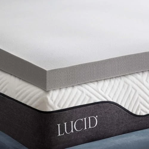 LUCID Bamboo Charcoal Memory Foam Mattress Topper 7.5 cm - Mattress Topper 160 x 190 cm