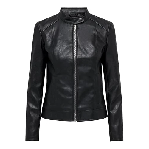 Offerta a tempo: JDY Jdyemily Faux Leather Jacket Otw Noos Giacca in Ecopelle, Nero — 25% da 39,99 € a 29,99 €