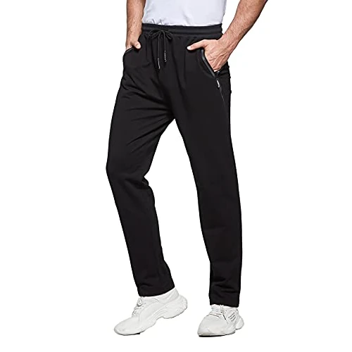 Offre limitée : HCSS Jogging Homme Survêtement Pantalon Sport Décontracté de Ceinture Elastique Poche Zippée(Noir-S) de 29.98 € à 15.47 € (48% de remise)