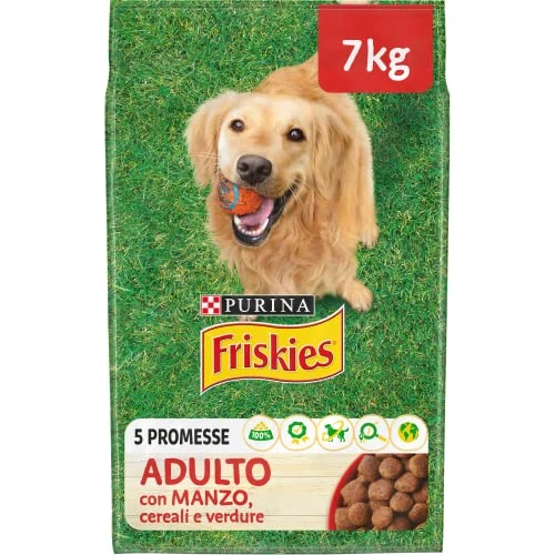 FRISKIES - Adult Dog Croquettes with Beef, Cereals and Vegetables. 1 Pack of 7 kg
