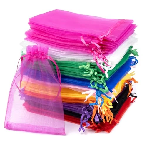 Offre limitée : Carehabi - Lot de 100 sachets en organza multicolores, 10 x 15 cm, pochette cadeau, pochette à bijoux, sachets de lavande, faveur de mariage, festival de 10.44 € à 10.44 € (0.00% de remise)