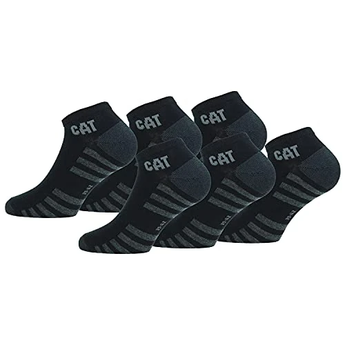 Zeitlich begrenztes Angebot: Caterpillar 6 Paar knöchellange Sneakersocken – für Jeden Einsatz – Verstärkte Spitze und Fersen – Baumwolle (Schwarz, 43-46) von 14.99 € auf 12.74 € (15% Rabatt)