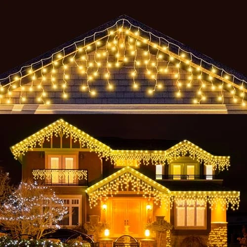 Offerta a tempo: LEDYA Luci di Natale da Esterno, 17M 480 LED Tenda Luminosa Natale con Timer/8 modalità — 22% da 39,99 € a 31,34 €
