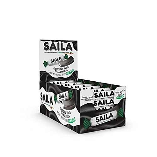 Offerta a tempo: Saila - Soffici Caramelle Toffee Alla Italiana Con Soffice Cuore Alla Menta Piemontese, Senza Glutine - Box Da 100 Pezzi, Liquirizia, 1900 Grammo - 46% da 30.50 € a 16.49 €