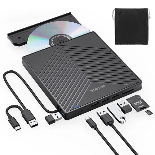 Limited-time offer: ORIGBELIE External CD DVD Drive, Ultra Slim CD Burner USB 3.0 with 4 USB Ports and 2 TF/SD Card Slots, Optical Disk Drive for Laptop Mac, PC Windows 11/10/8/7 Linux OS from 29.99 GBP to 29.99 GBP (save 0%)