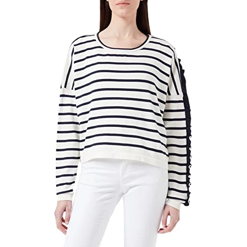 Oferta limitada: LTB Jeans Rifasa Sudadera, White Navy Stripes 6916, XS para Mujer de 31.64 € a 10.65 € (ahorro 66%)