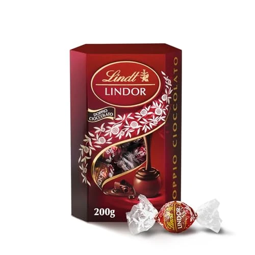 Offerta a tempo: Lindt Lindor Doppio Cioccolato Praline di Cioccolato al Latte con Ripieno Fondente 16 Cioccolatini, Confezione da 200g — 21% da 8,89 € a 6,99 €