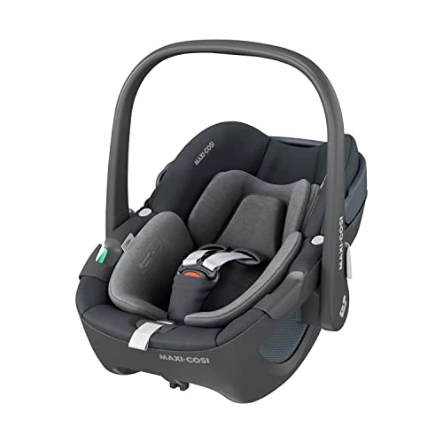 Maxi-Cosi Pebble 360, silla coche bebe i-Size, Silla Coche 360 Recien Nacido con Giro de 360 Grados, 0-15 meses (40-83 cm), ClimaFlow, arnés de apertura y cierre fácil, G-CELL, Essential Graphite