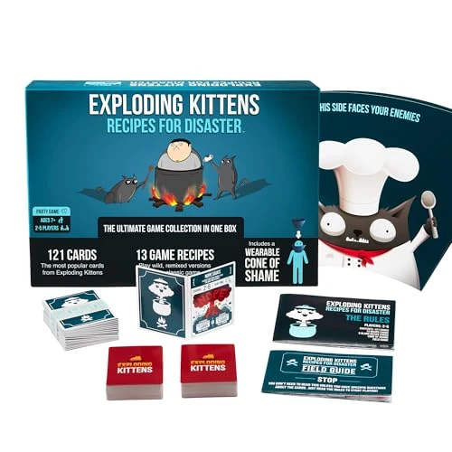 Recetas del desastre de Exploding Kittens - Juegos de cartas para adultos, adolescentes y niños - Juegos familiares divertidos - Una combinación entre un juego de cartas y la ruleta rusa