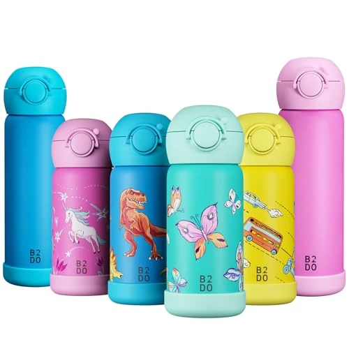 Offre limitée : B2DO Isotherme 316 Gourde Enfant 350ml Papillon | Bouteille Isotherme Antifuite et Isolée pour École | Gourde sans BPA avec Paille pour Enfants de 18.99 € à 18.99 € (0.00% de remise)