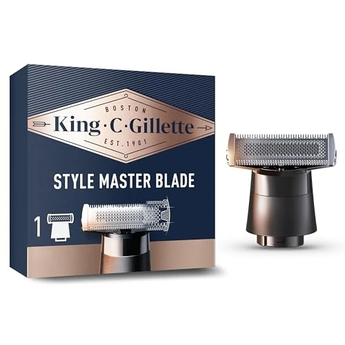 King C. Gillette Style Master Razor Blades Men, One 4-Directional Metal Razor Blade Refill, Compatibel met Style Master Draadloze stoppeltrimmer