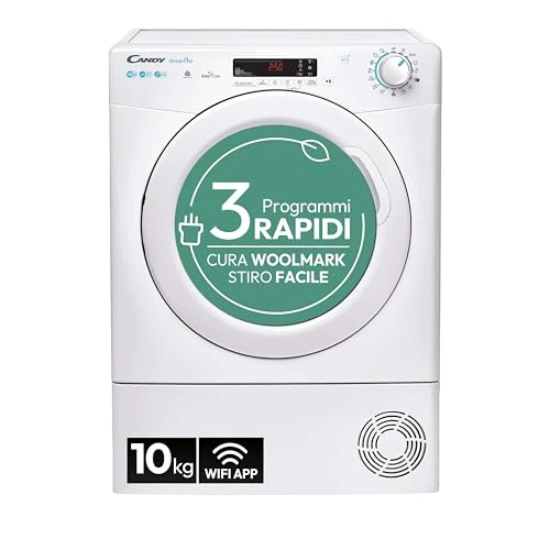 Oferta ograniczona: Candy Smart Pro CSOE H10A2DE-S suszarka 10 kg, pompa ciepła, wolnostojąca, zaawansowane zdalne sterowanie, połączenie Wi-Fi, klasa A++, biała, 59,6 x 58,5 x 85 cm z 1828.08 PLN na 1828.08 PLN (zniżka 0%)